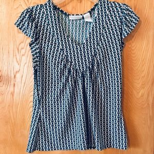 Worthington Short Sleeve V-Neck Blouse